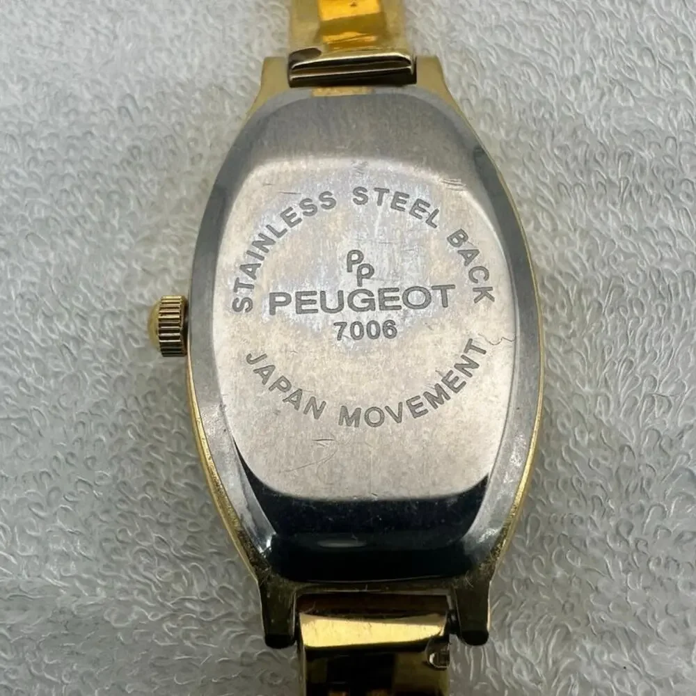 Peugeot Gold Tone Quartz Watch – Mother-of-Pearl Face